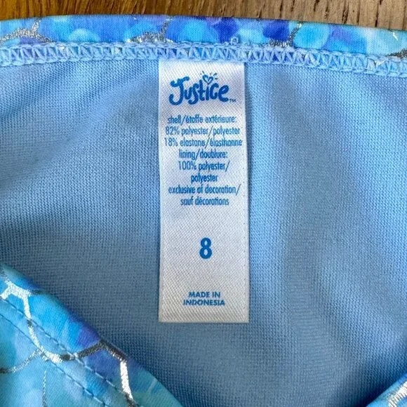 JUSTICE Mermaid Bikini Swimsuit Girls 8 Ruffled Two Piece Bathing Suit Bathers - Picture 11 of 11